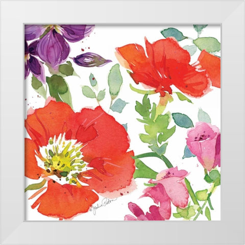 Red Poppies IV White Modern Wood Framed Art Print by Paton, Julie