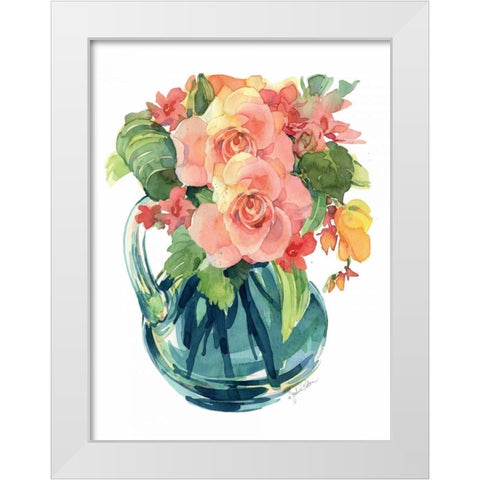 Rose Bouquet II White Modern Wood Framed Art Print by Paton, Julie