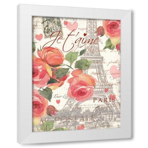 Je Taime II White Modern Wood Framed Art Print by Paton, Julie