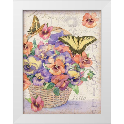 Pansies Folio White Modern Wood Framed Art Print by Paton, Julie