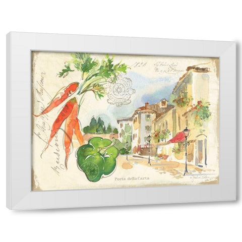Piazzette Carrots White Modern Wood Framed Art Print by Paton, Julie