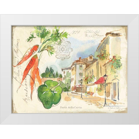 Piazzette Carrots White Modern Wood Framed Art Print by Paton, Julie