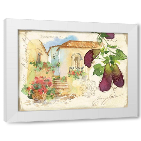 Piazzette Eggplant White Modern Wood Framed Art Print by Paton, Julie