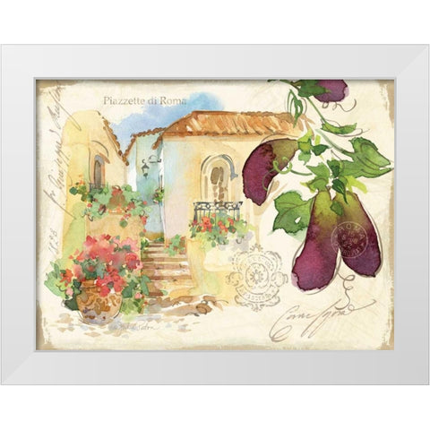 Piazzette Eggplant White Modern Wood Framed Art Print by Paton, Julie