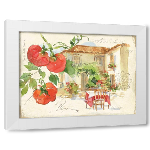 Piazzette Tomatoes White Modern Wood Framed Art Print by Paton, Julie