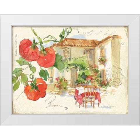 Piazzette Tomatoes White Modern Wood Framed Art Print by Paton, Julie