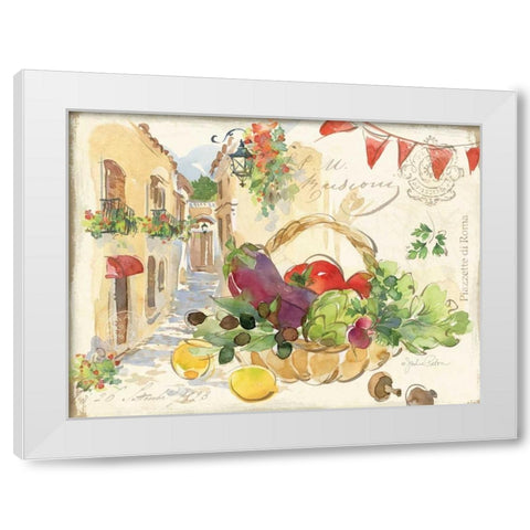 Piazzette Veggies White Modern Wood Framed Art Print by Paton, Julie