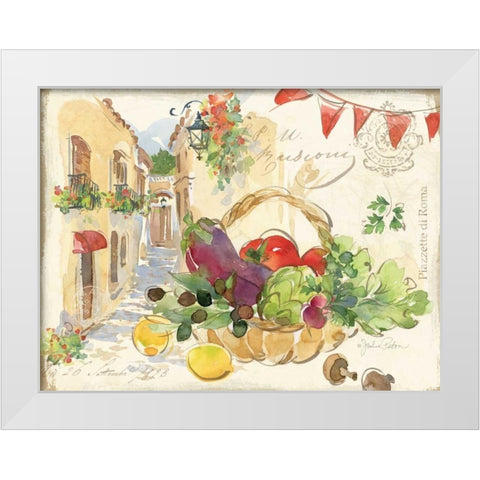 Piazzette Veggies White Modern Wood Framed Art Print by Paton, Julie