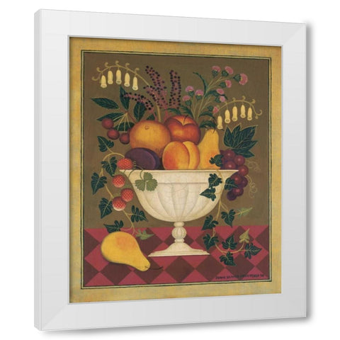 Fruit and Flowers I White Modern Wood Framed Art Print by Pedersen, Diane