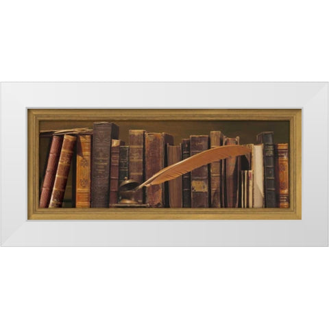 Librairie II White Modern Wood Framed Art Print by Pelletier, Alain
