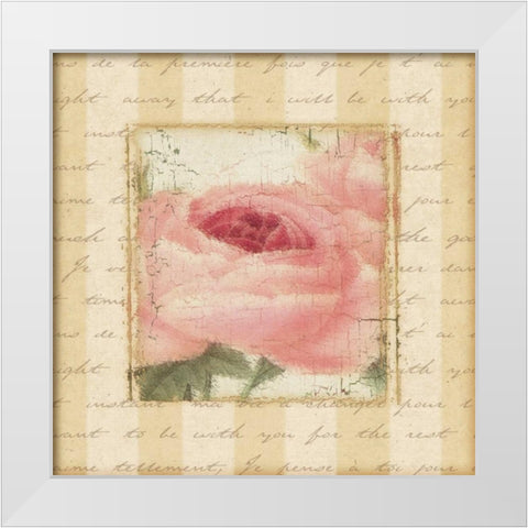 Rose and Romance I White Modern Wood Framed Art Print by Pela Design