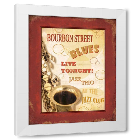 New Orleans Jazz III White Modern Wood Framed Art Print by Pela Design