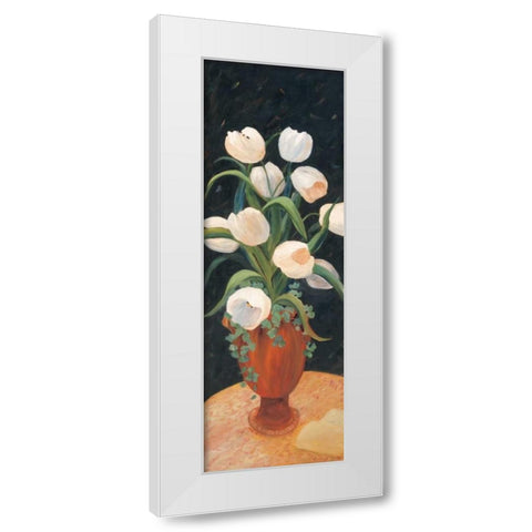 Tulips by Night White Modern Wood Framed Art Print by Platt, Leila
