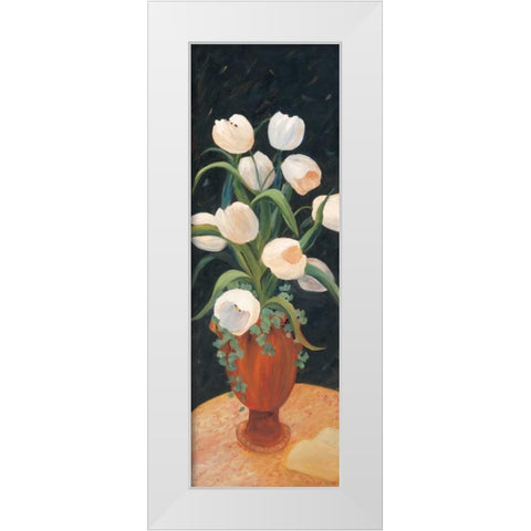 Tulips by Night White Modern Wood Framed Art Print by Platt, Leila