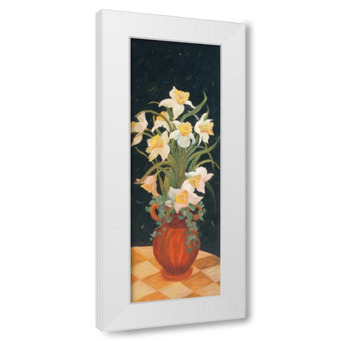 Daffodils at Dark White Modern Wood Framed Art Print by Platt, Leila