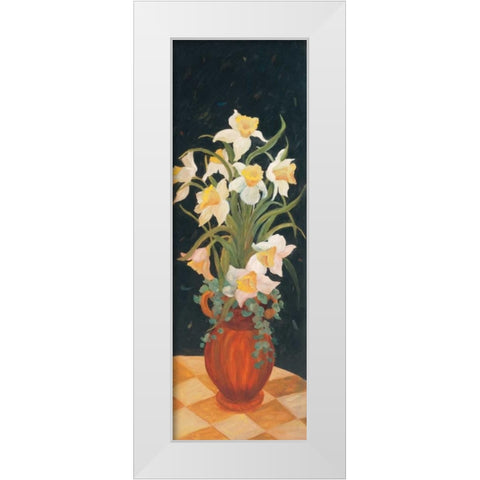 Daffodils at Dark White Modern Wood Framed Art Print by Platt, Leila
