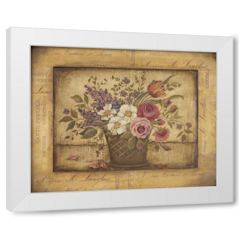 Paris Bouquet I White Modern Wood Framed Art Print by Poloson, Kimberly