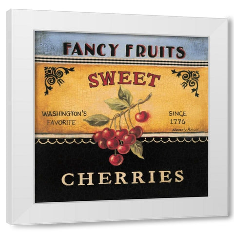 Sweet Cherries White Modern Wood Framed Art Print by Poloson, Kimberly