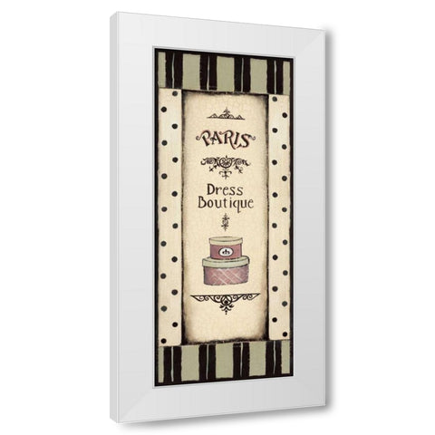 Hat Boxes White Modern Wood Framed Art Print by Poloson, Kimberly