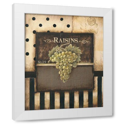 Raisins White Modern Wood Framed Art Print by Poloson, Kimberly