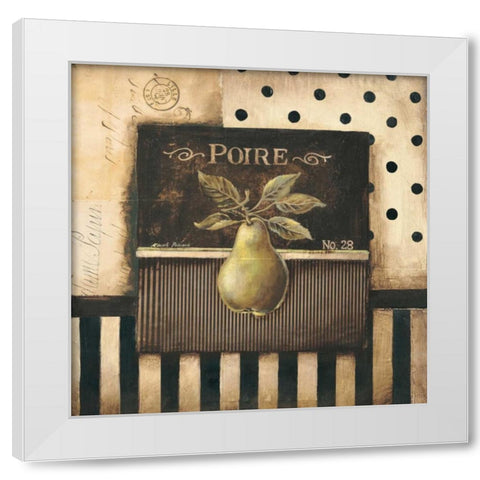 Poire - square White Modern Wood Framed Art Print by Poloson, Kimberly