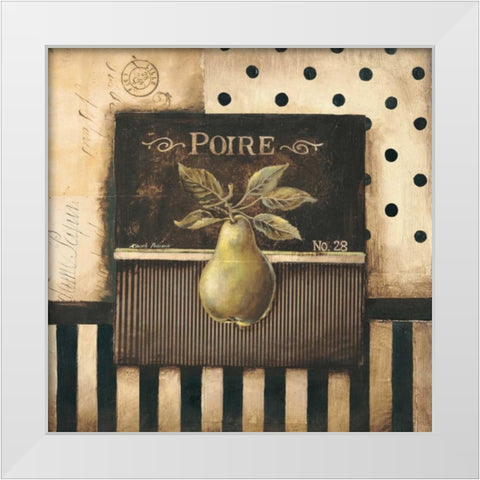 Poire - square White Modern Wood Framed Art Print by Poloson, Kimberly