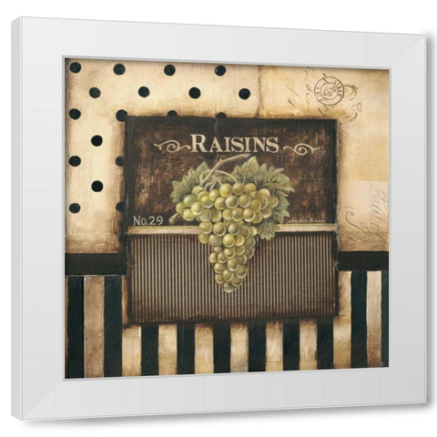 Raisins - square White Modern Wood Framed Art Print by Poloson, Kimberly