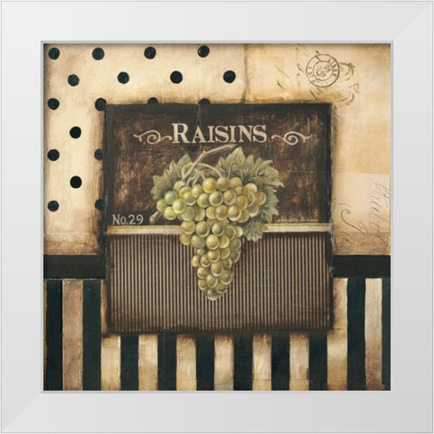 Raisins - square White Modern Wood Framed Art Print by Poloson, Kimberly