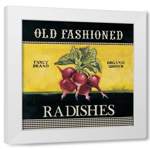 Old Fashioned Radishes White Modern Wood Framed Art Print by Poloson, Kimberly
