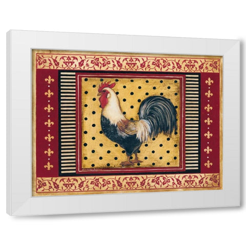 Provence Rooster II White Modern Wood Framed Art Print by Poloson, Kimberly