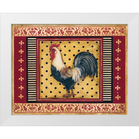 Provence Rooster II White Modern Wood Framed Art Print by Poloson, Kimberly
