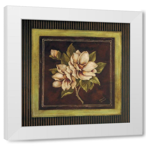 Magnolia I White Modern Wood Framed Art Print by Poloson, Kimberly