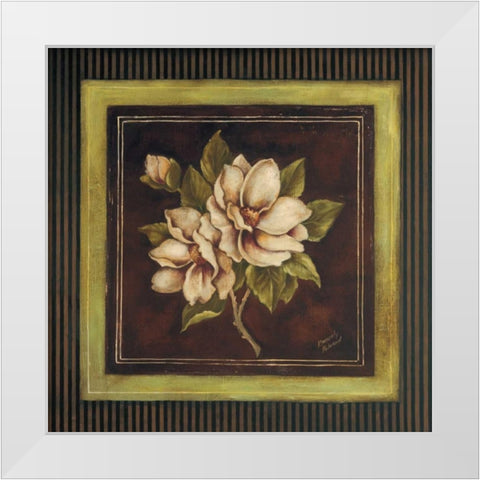 Magnolia I White Modern Wood Framed Art Print by Poloson, Kimberly