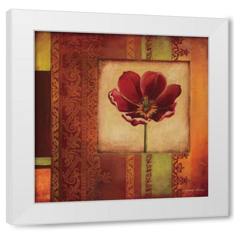 Mediterranean Floral I White Modern Wood Framed Art Print by Poloson, Kimberly