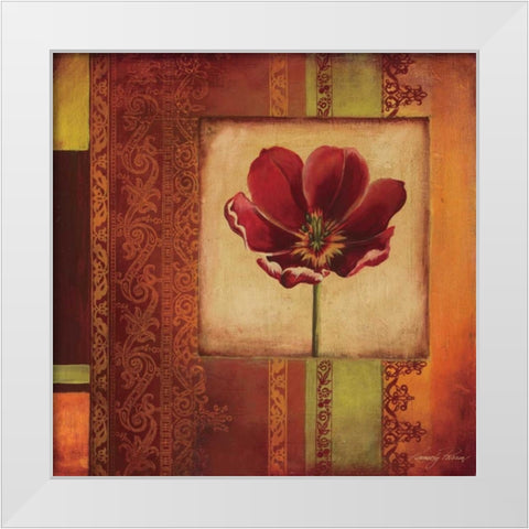 Mediterranean Floral I White Modern Wood Framed Art Print by Poloson, Kimberly