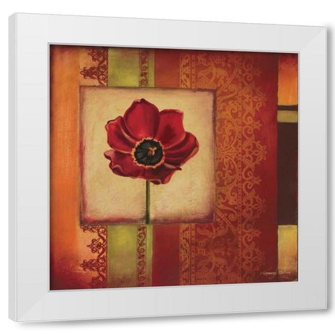 Mediterranean Floral II White Modern Wood Framed Art Print by Poloson, Kimberly