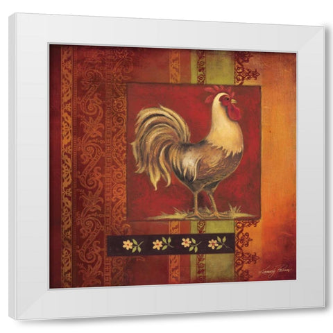 Murano Rooster I White Modern Wood Framed Art Print by Poloson, Kimberly