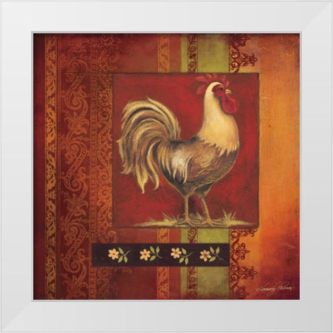 Murano Rooster I White Modern Wood Framed Art Print by Poloson, Kimberly