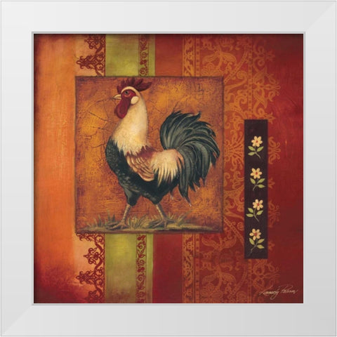 Murano Rooster II White Modern Wood Framed Art Print by Poloson, Kimberly