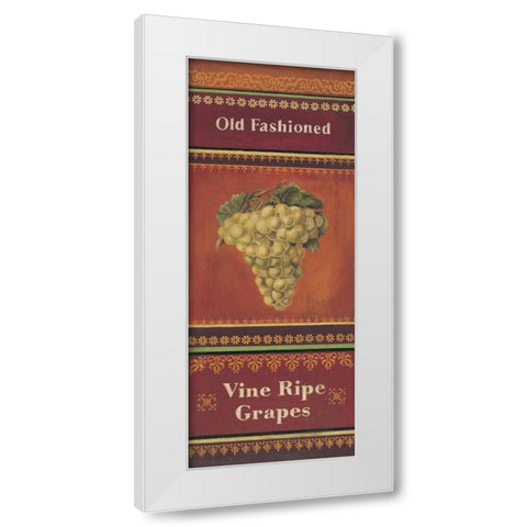 Vine Ripe Grapes White Modern Wood Framed Art Print by Poloson, Kimberly