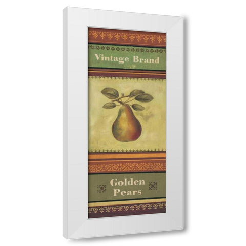 Golden Pears White Modern Wood Framed Art Print by Poloson, Kimberly