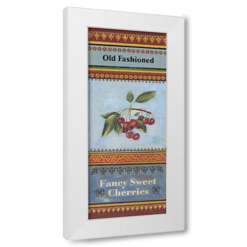 Fancy Cherries White Modern Wood Framed Art Print by Poloson, Kimberly