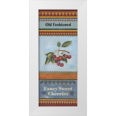 Fancy Cherries White Modern Wood Framed Art Print by Poloson, Kimberly