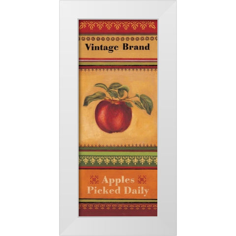 Apples Picked Daily White Modern Wood Framed Art Print by Poloson, Kimberly