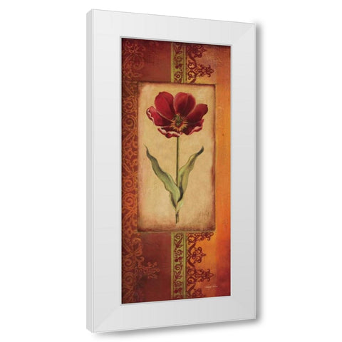 Mediterranean Tulip I White Modern Wood Framed Art Print by Poloson, Kimberly