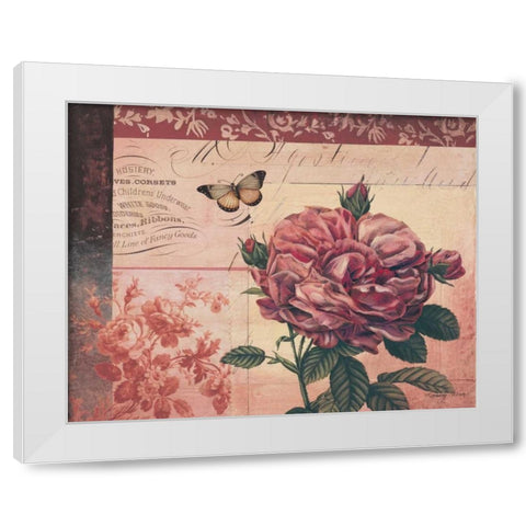 Le Rose a Monte I White Modern Wood Framed Art Print by Poloson, Kimberly
