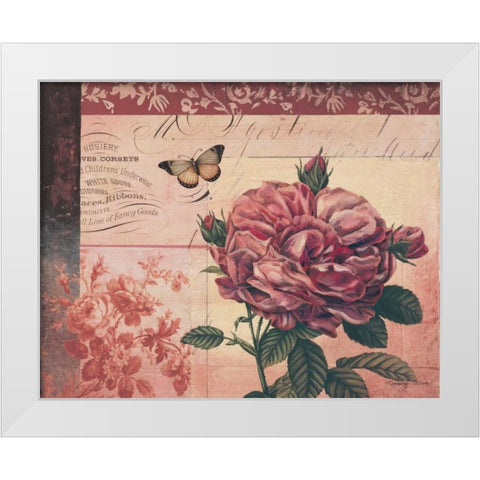 Le Rose a Monte I White Modern Wood Framed Art Print by Poloson, Kimberly