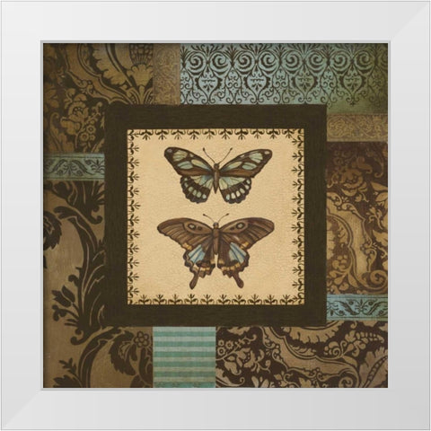 Butterfly Garden I White Modern Wood Framed Art Print by Poloson, Kimberly