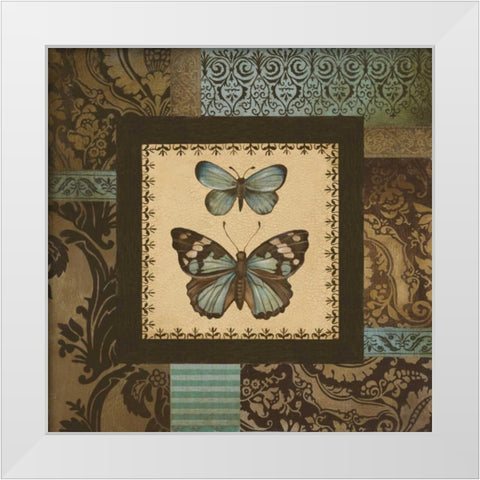 Butterfly Garden II White Modern Wood Framed Art Print by Poloson, Kimberly