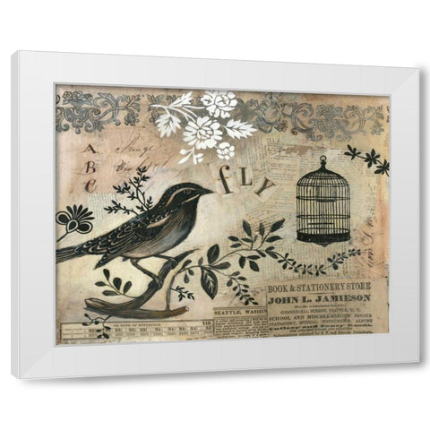 Fly White Modern Wood Framed Art Print by Poloson, Kimberly